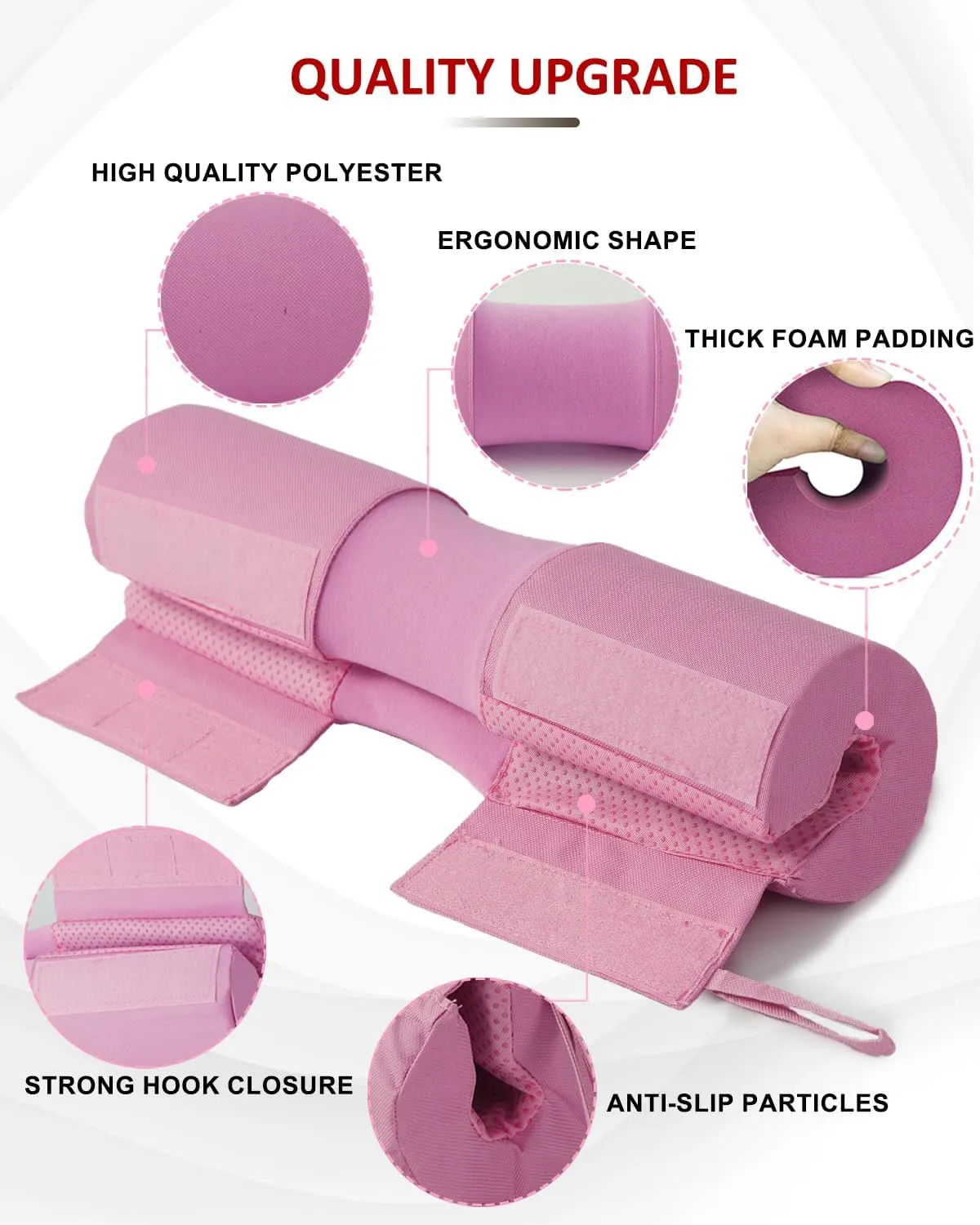 Barbell Squat Pad Set- Nylon Padding AntiSlip- Thick Foam Barbell Pad for Squats Cushion,Lunges&Bar Padding for Hip Thrusts -Standard Olympic Weight Bar Pad (Wrist Straps Weightlifting-Ankle Straps)