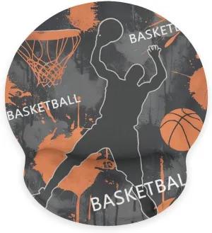 Basketball Dunk Mouse Pad Computer Mouse Pad with Wrist Support Rest Non-Slip Small Black
