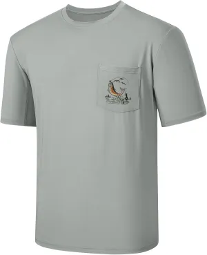 BASSDASH Men’s UPF 50  Fishing Graphic T-Shirts Pocket Short Sleeve Shirt Quick Dry UV Sun Protection Casual Outdoor FS46M