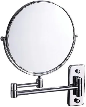 Bathroom Makeup Mirror Wall Hanging Folding Double-Sided Beauty Dressing Strhing with 1X/3X Magnification