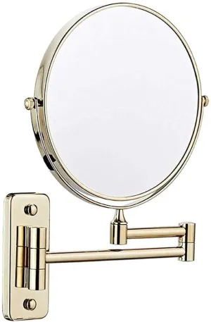 Bathroom Mirror Wall Mounted Makeup Mirror 6-inch Two-Sided 1 3X/5X Magnification 360° Swivel Extending Folding Bathroom Shaving Cosmetic Make Up Mirror (Color : Chrome, Size : 1X/3X)