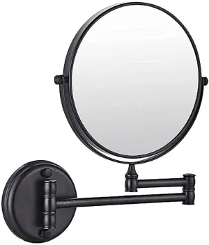 Bathroom Mirror Wall Mounted Makeup Mirror 8- inch Two- Sided Swivel Wall Mounted Mirror Extending Folding Bathroom Shaving Cosmetic Make Up Mirror (Color : Archaize, Size : 1X/3X)