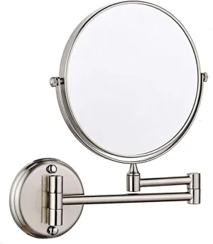 Bathroom Mirror Wall Mounted Makeup Mirror 8-inch Two-Sided Swivel Wall Mounted Mirror Extending Folding Bathroom Shaving Cosmetic Make Up Mirror (Color : Chrome, Size : 1X/5X)