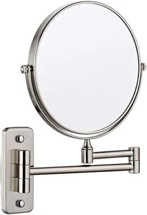 Bathroom Shaving Mirror Wall Mounted Cosmetic Mirror 3X/1X Magnification Makeup Mirror 360° Free Rotation for Beauty Makeup/Bathroom Shaving with Drilling or Without Drilling (#6)