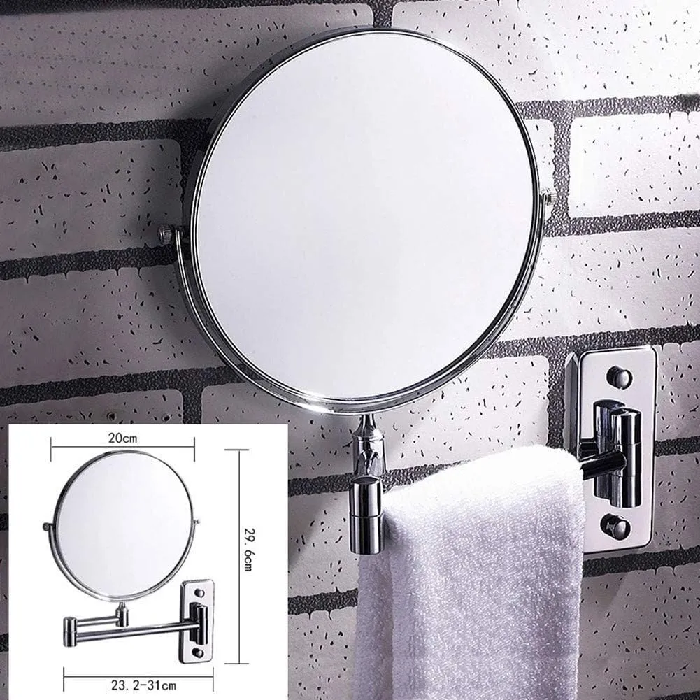 Bathroom Shaving Mirror Wall Mounted Cosmetic Mirror 3X/1X Magnification Makeup Mirror 360° Free Rotation for Beauty Makeup/Bathroom Shaving with Drilling or Without Drilling(#7)