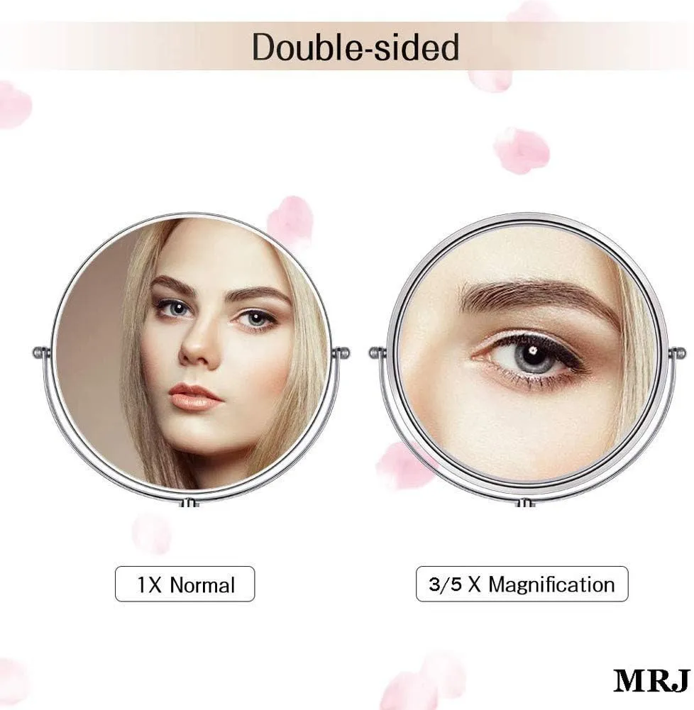 Bathroom Wall Mounted Makeup 8-inch Two-Sided 5X Magnification 360°Swivel Extending Folding Bathroom Shaving Cosmetic Make Up Mirror