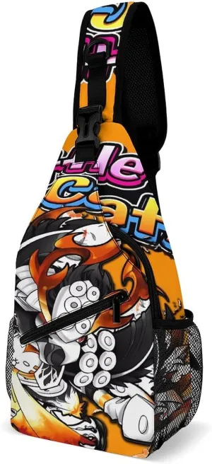 Battle-Cats Strap Casual Chest Bag, Multi-Purpose Crossbody Bag, Travel Bag For Men And Women 38x20cm