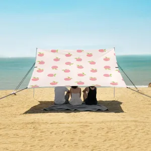 Beach Shade Tent with UPF50  UV Protection,Pink Peach Pattern Lightweight Camping Sun Shelter for Outdoor,Camping Trips, Fishing, Backyard,Picnics,Easy Set Up and Carry 9x10.5 FT