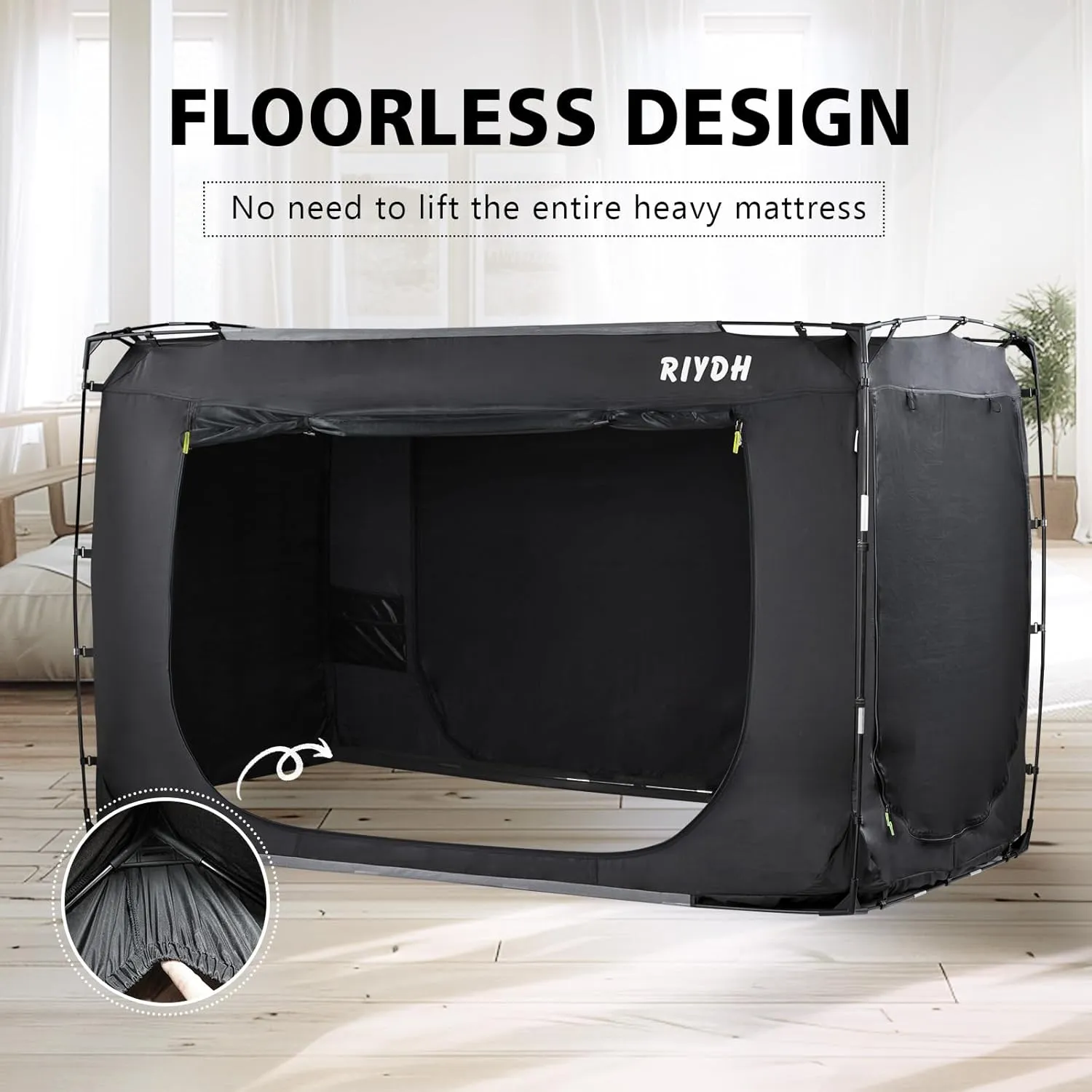 Bed Tent Bed Canopy King Size Tents for Adult and Kids- Original Design Portable Dream Tent Indoor Sleeping Tents 80% Blackout with 3 Doors Breathable Big Space Tents