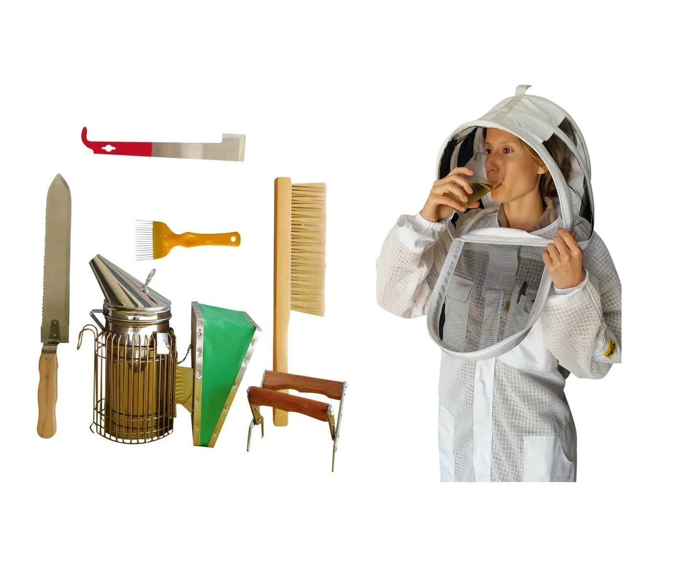 Beekeeping Starter Kit 4 With OZ ARMOUR Three Layer Mesh Beekeeping Suit