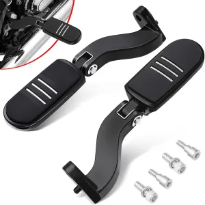 Benlari Rear Passenger Foot Pegs, A3 Steel Passenger Mini Footboard Fit For Harley Davidson Touring Road King Street Glide Road Glide Electra Glide Ultra Classic 1993-2025 (Black)