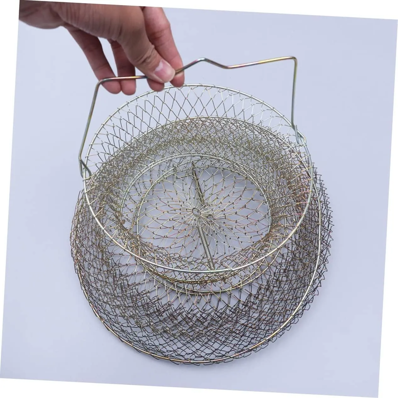 BESPORTBLE Foldable Fishing Net Wrapping Bows Pike Fishing Lures Kit Outdoor Fishing Net Drilling Rig Bait Catcher