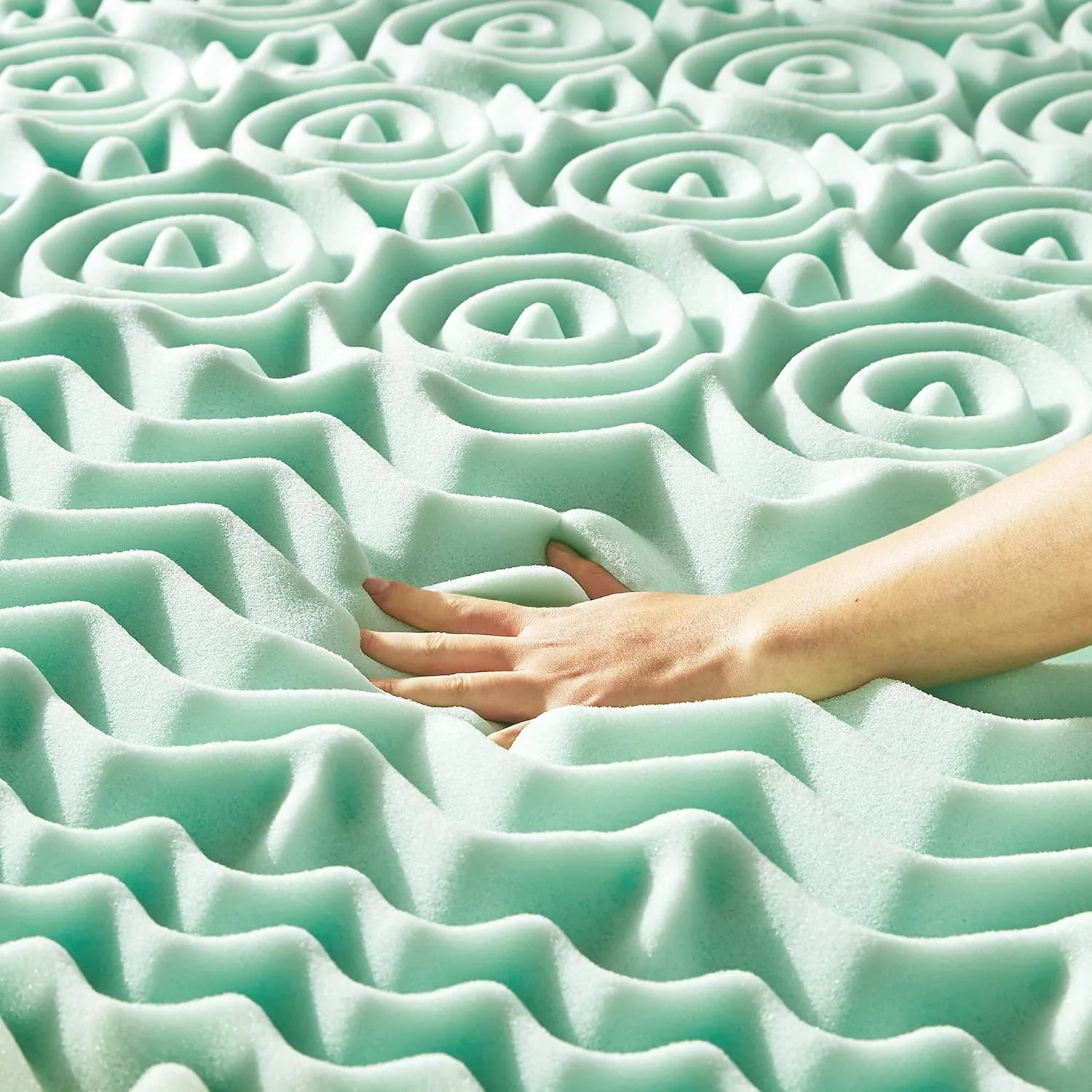 Best Price Mattress Queen Mattress Topper - 1.5 Inch 5-Zone Memory Foam Bed Topper Aloe Infused Cooling Mattress Pad, Queen Size