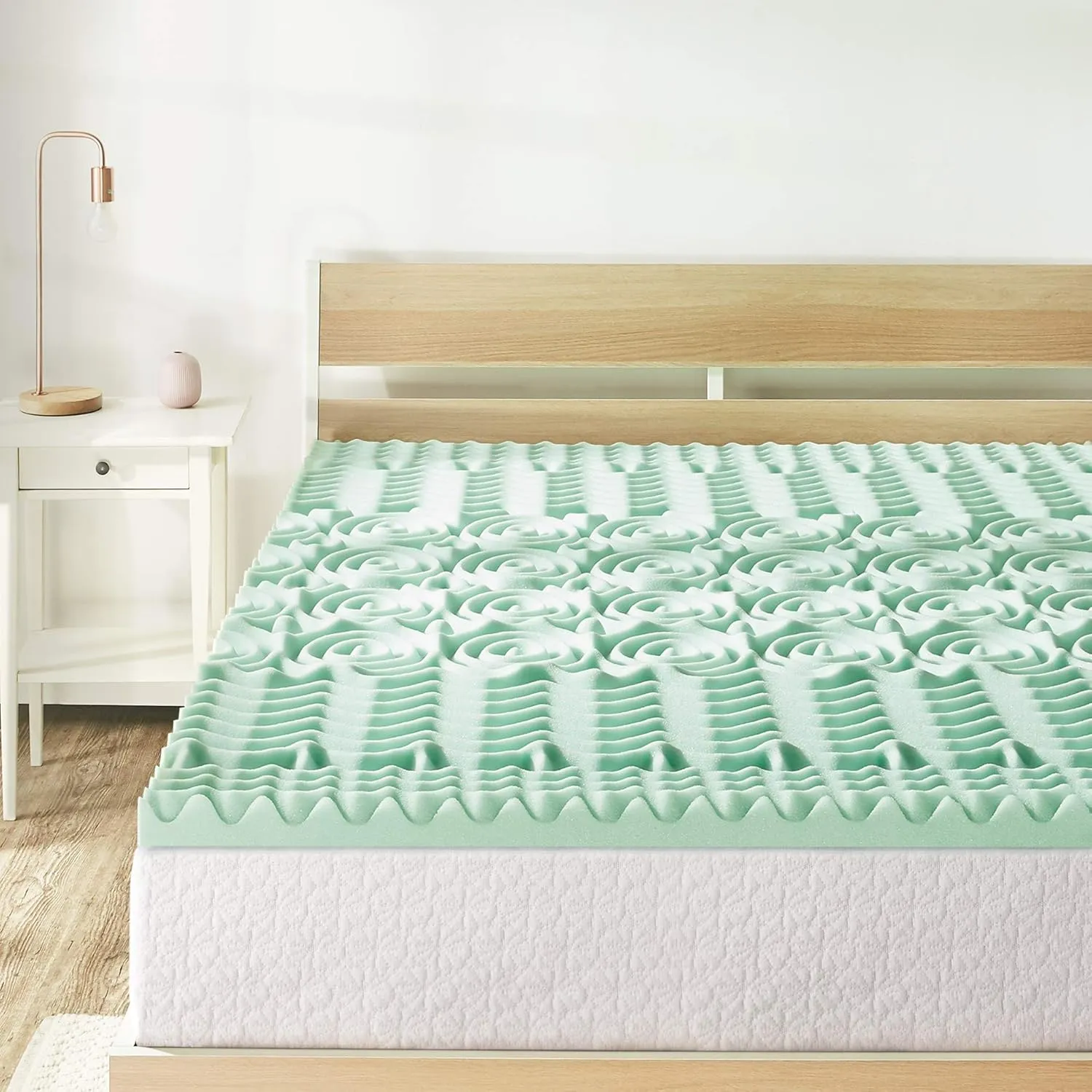 Best Price Mattress Queen Mattress Topper - 1.5 Inch 5-Zone Memory Foam Bed Topper Aloe Infused Cooling Mattress Pad, Queen Size