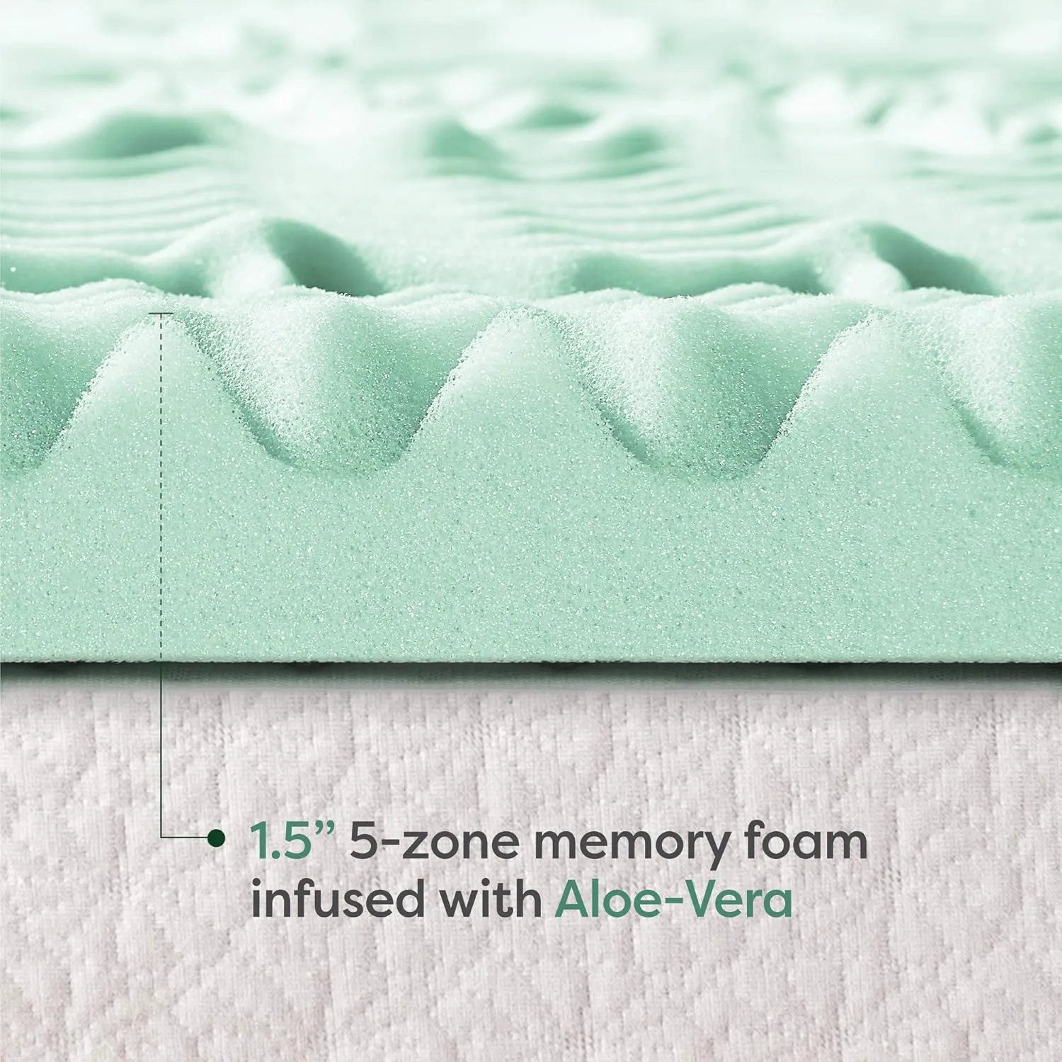 Best Price Mattress Queen Mattress Topper - 1.5 Inch 5-Zone Memory Foam Bed Topper Aloe Infused Cooling Mattress Pad, Queen Size