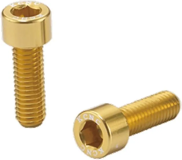 Bicycle Aluminum Bottle Cage Bolts, 2 Pieces, Gold, M5/15MM