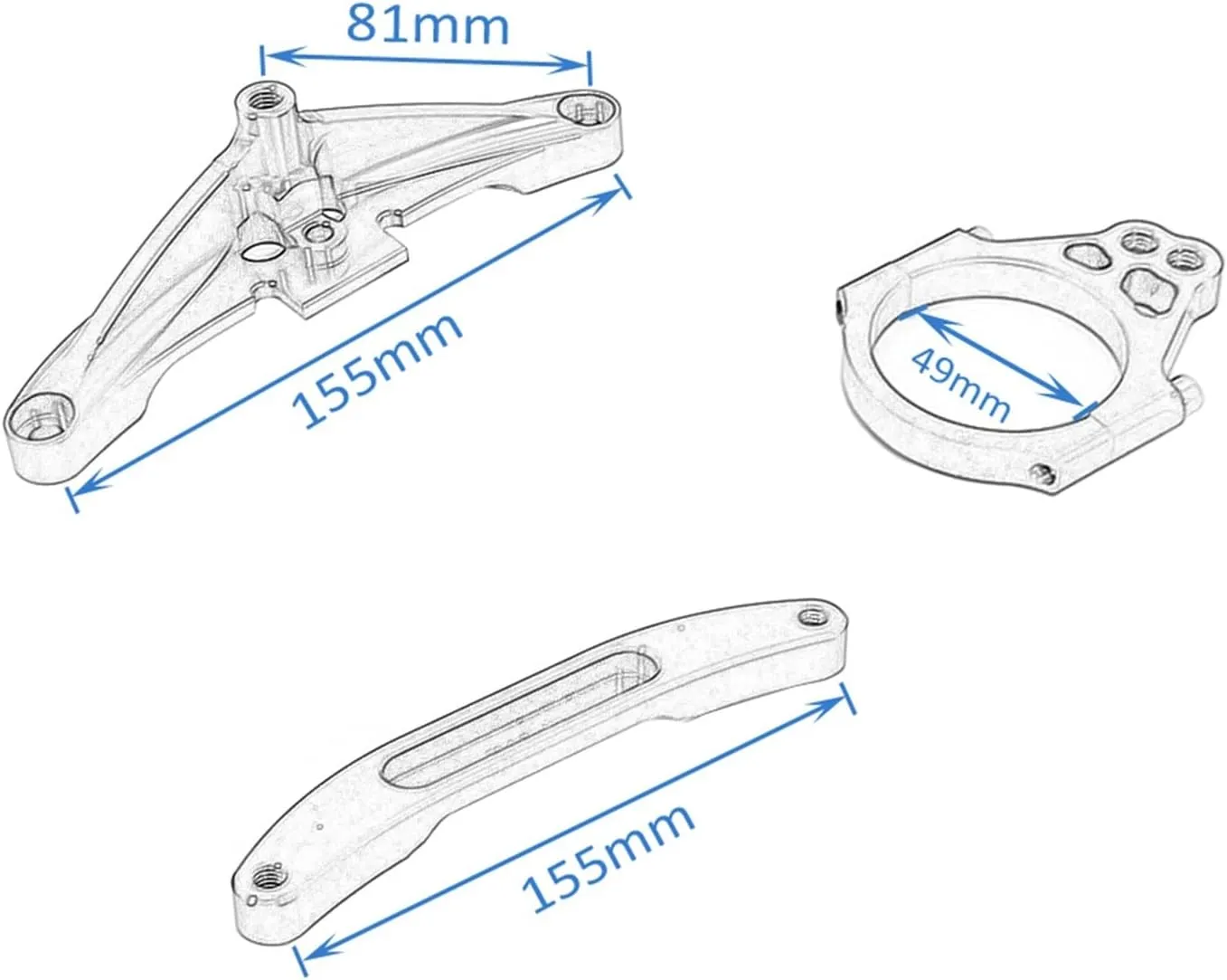 BIK Stabilizer Linear Dampers Mounting Support For Yamaha FZ1 FAZER Motorcycle CNC Aluminum Steering Damper Bracket Set (Color : A Titanium)