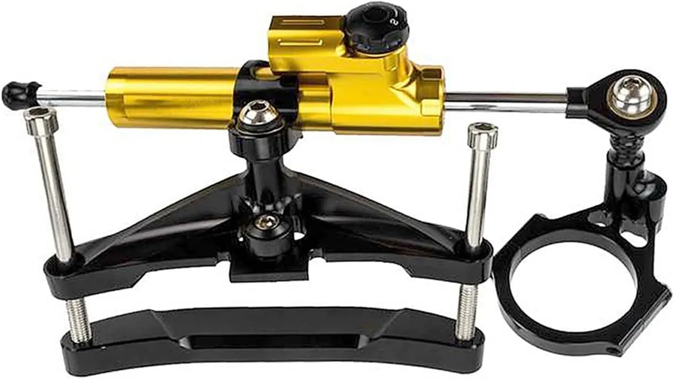 BIK Stabilizer Linear Dampers Mounting Support For Yamaha FZ1 FAZER Motorcycle CNC Aluminum Steering Damper Bracket Set (Color : A Titanium)