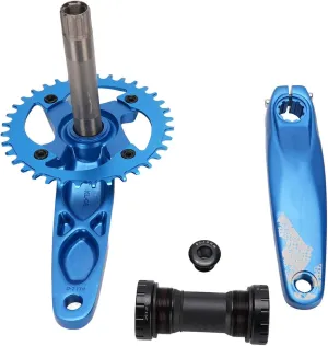 Bike Crank Arm Set, 36T Chainring Crankset, Hollow Integrated Crankset 36T Chainring Bottom Bracket for 8-12 Speed Positive Negative Tooth for Mountain Road Bicycle Blue