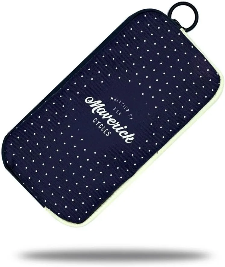 Bike Wallet Essentials Travel Case for Mountain Road Bike Cycling Phone Pouch Card Case (Polka Dots)