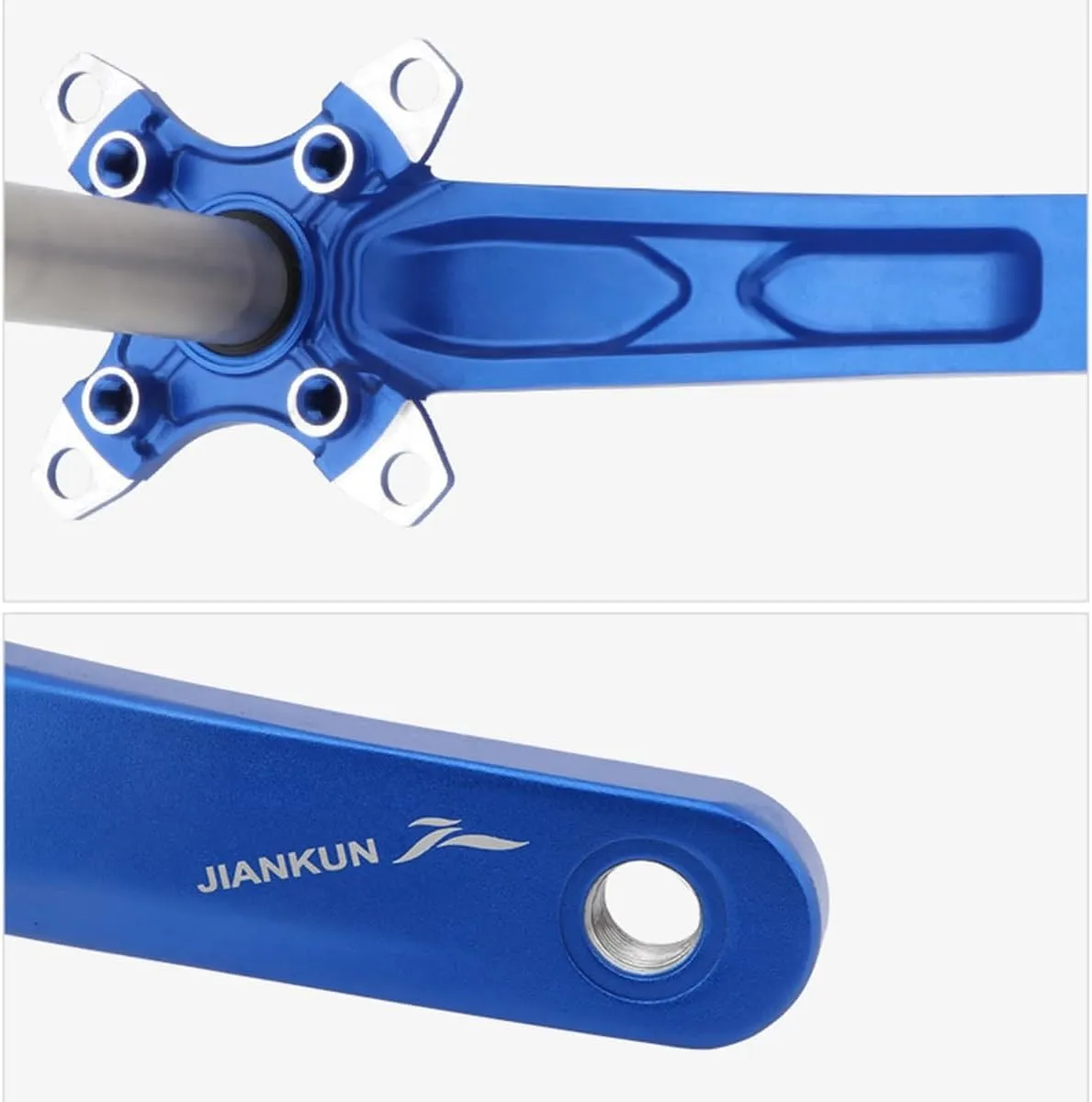 Bikes Crank Arm 170mm Aluminum Alloy Left Right Crankset 104BCD Bicycle Hollow Integrated Crank for Mountain Bike (Color : Silver, Size : 170mm)
