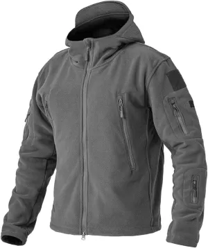 BIYLACLESEN Men's Winter Fleece Jackets Hooded Warm Military Tactical Coats Sport Outdoor Fleece Jacket Coats