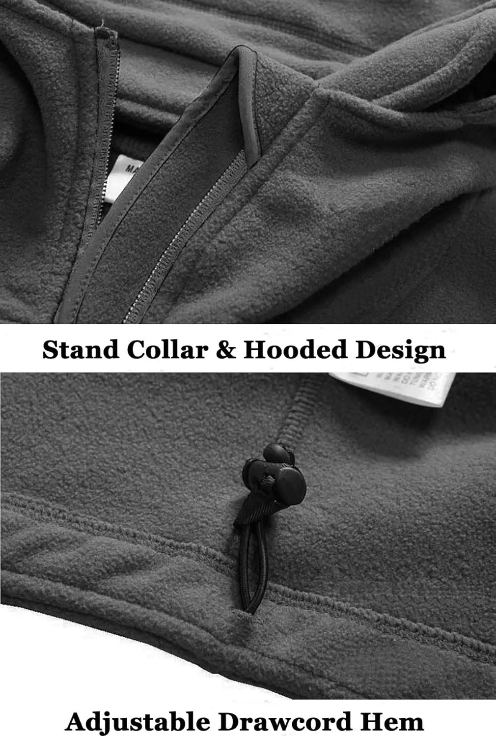 BIYLACLESEN Men's Winter Fleece Jackets Hooded Warm Military Tactical Coats Sport Outdoor Fleece Jacket Coats