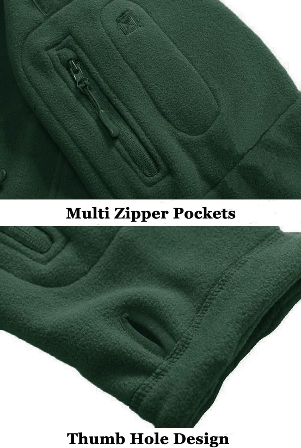 BIYLACLESEN Men's Winter Fleece Jackets Hooded Warm Military Tactical Coats Sport Outdoor Fleece Jacket Coats