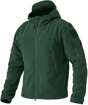 BIYLACLESEN Men's Winter Fleece Jackets Hooded Warm Military Tactical Coats Sport Outdoor Fleece Jacket Coats