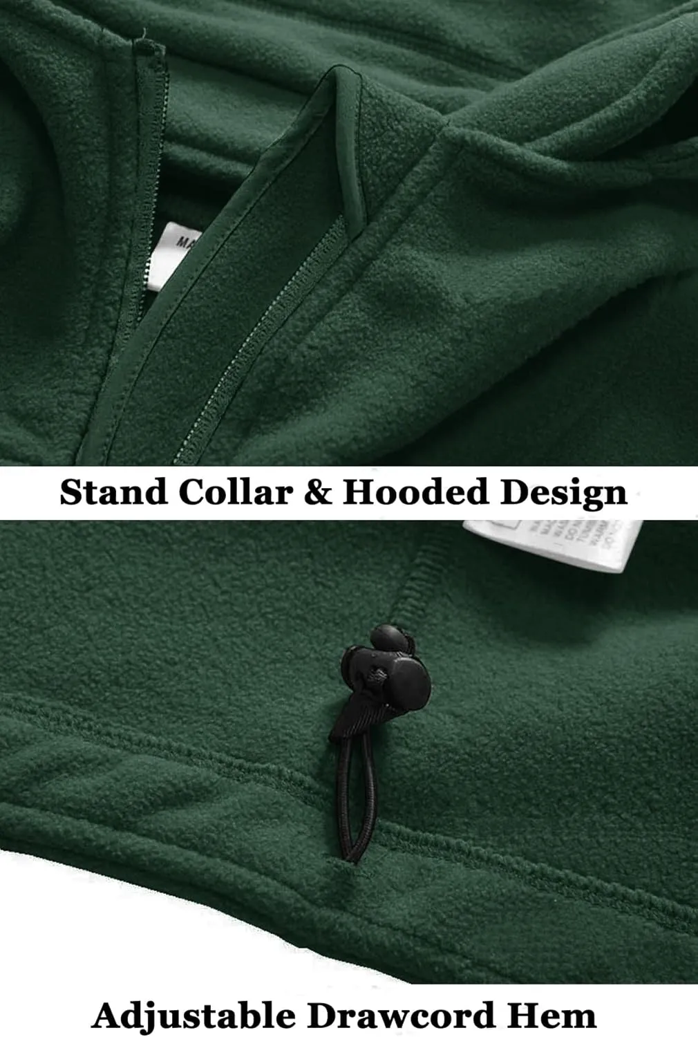 BIYLACLESEN Men's Winter Fleece Jackets Hooded Warm Military Tactical Coats Sport Outdoor Fleece Jacket Coats