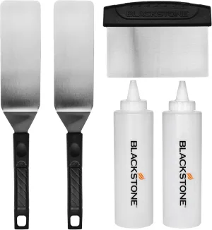 Blackstone 1542 5-Piece Professional Griddle Accessory Toolkit with 2 Squeeze Bottles, 2 Spatulas, and 1 Scraper