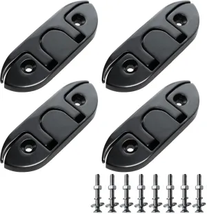 Boat Folding Cleats Black 4-1/2 inch Flip Up Boat Cleats 316 Stainless Steel Rope Cleats Marine Grade Flush Mount Boat Dock Cleats for with Installation Accessories