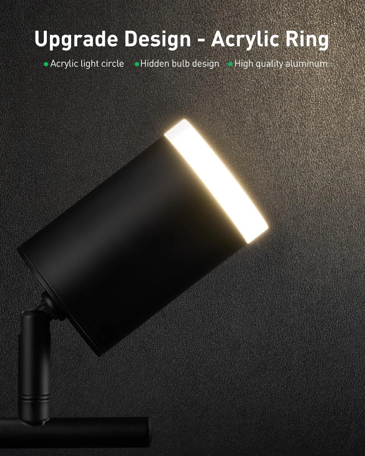 Bojim Flexible Led Track Lighting, 4-Light Black Track Lighting Fixtures Ceiling, Ceiling Spotlight with Foldable Light Arms for Kitchen, Closet, Bedroom(GU10 Socket, Bulbs Not Included)