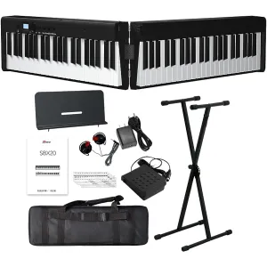 BORA Folding Electronic Piano 88 Keys Keyboard X Stand Set Slim Body Rechargeable Portable Beginner Black Space Saving Light Thin Shimamura Musical Instruments Original