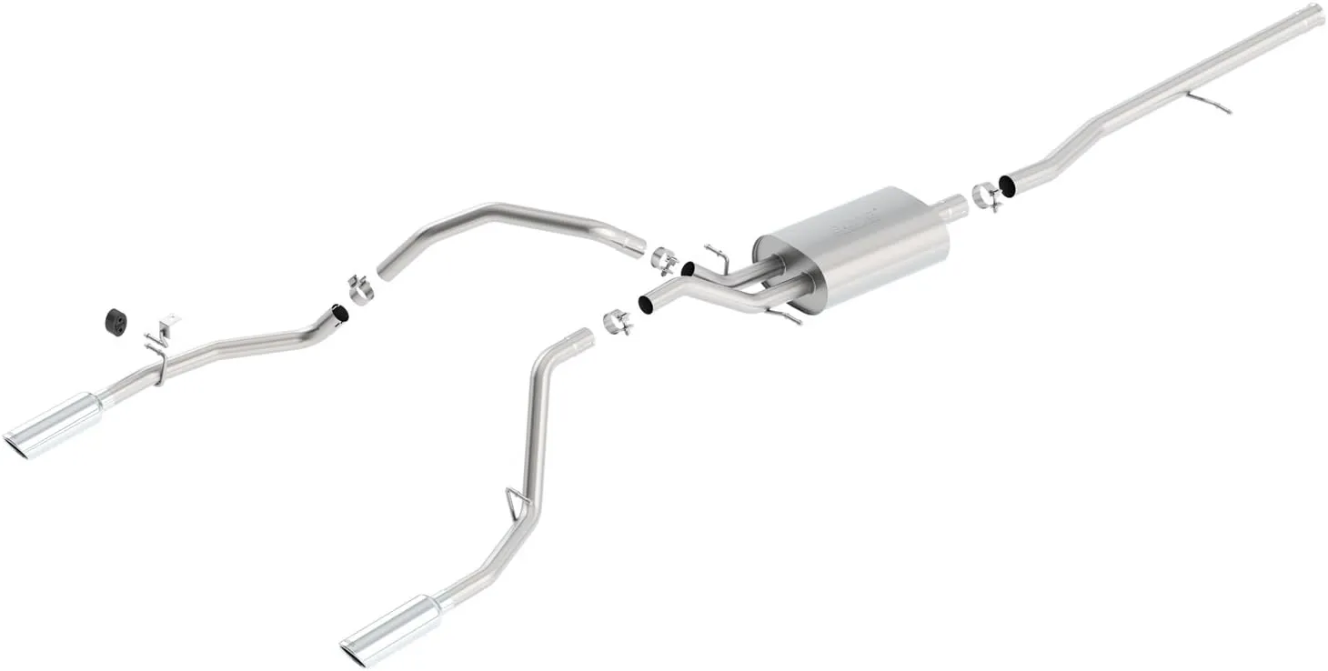 BORLA 140535 Cat-Back Sys. for '14-'18 Chevrolet Silv. 1500/ GMC Sierra 1500/2019 Silv. 1500 LD/Sierra 1500 LD ONLY 5.3L V8 AT/MT 2&4WD Ext. Cab (6' 7") Bed 143.5" WB/Crew Cab (5' 9") Bed 143.5" WB