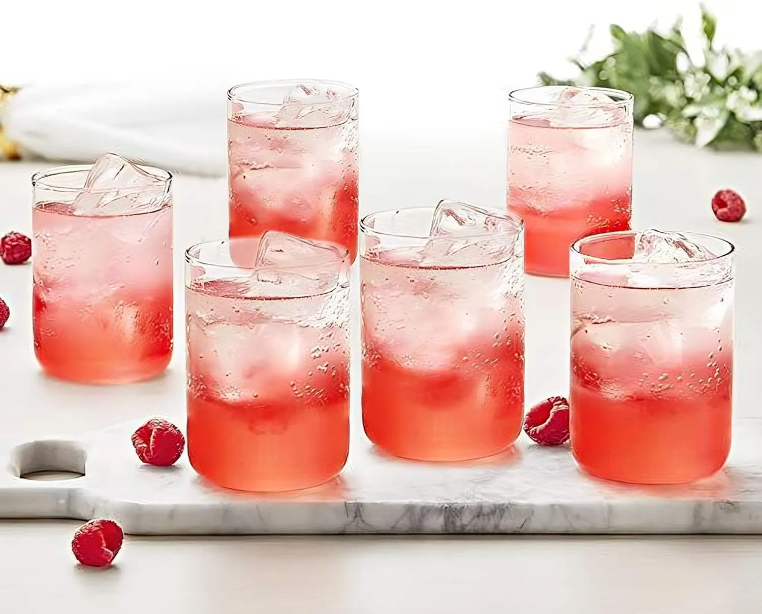 Borosil Water Glasses Set of 6, 12 Oz, BPA Free, Borosilicate Heat Resistant Glass, Modern Clear Drinking Glasses Set for Dinner Table, Odor Resistant, Dishwasher Safe, Water, Juice, Beer & Cocktails
