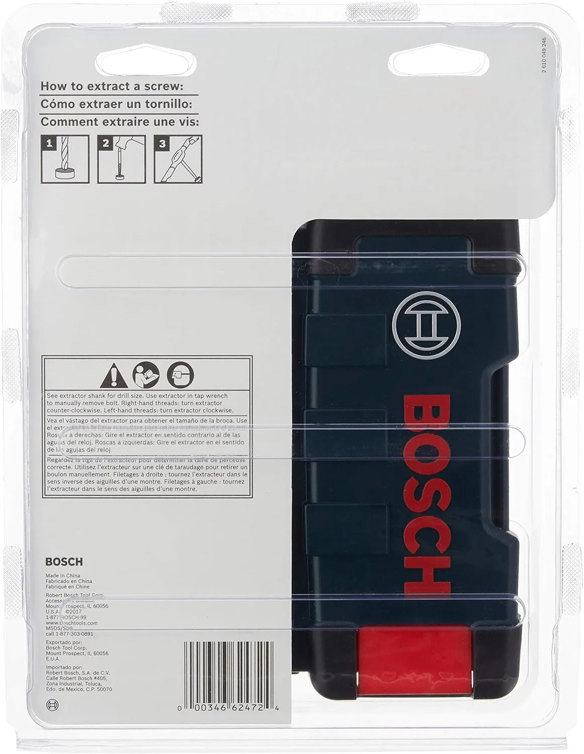 BOSCH BSPE6D 12-Piece Assorted Set Spiral Flute High-Carbon Steel Screw Extractor & Black Oxide Drill Bits Ideal for Removing Stripped Screws, Bolts, Fasteners