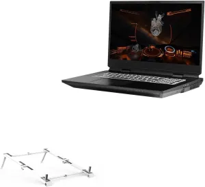 BoxWave Stand and Mount Compatible with System76 Bonobo WS (17 in) - Pocket Aluminum Stand 3-in-1, Portable Multi Angle Viewing Riser - Metallic Silver