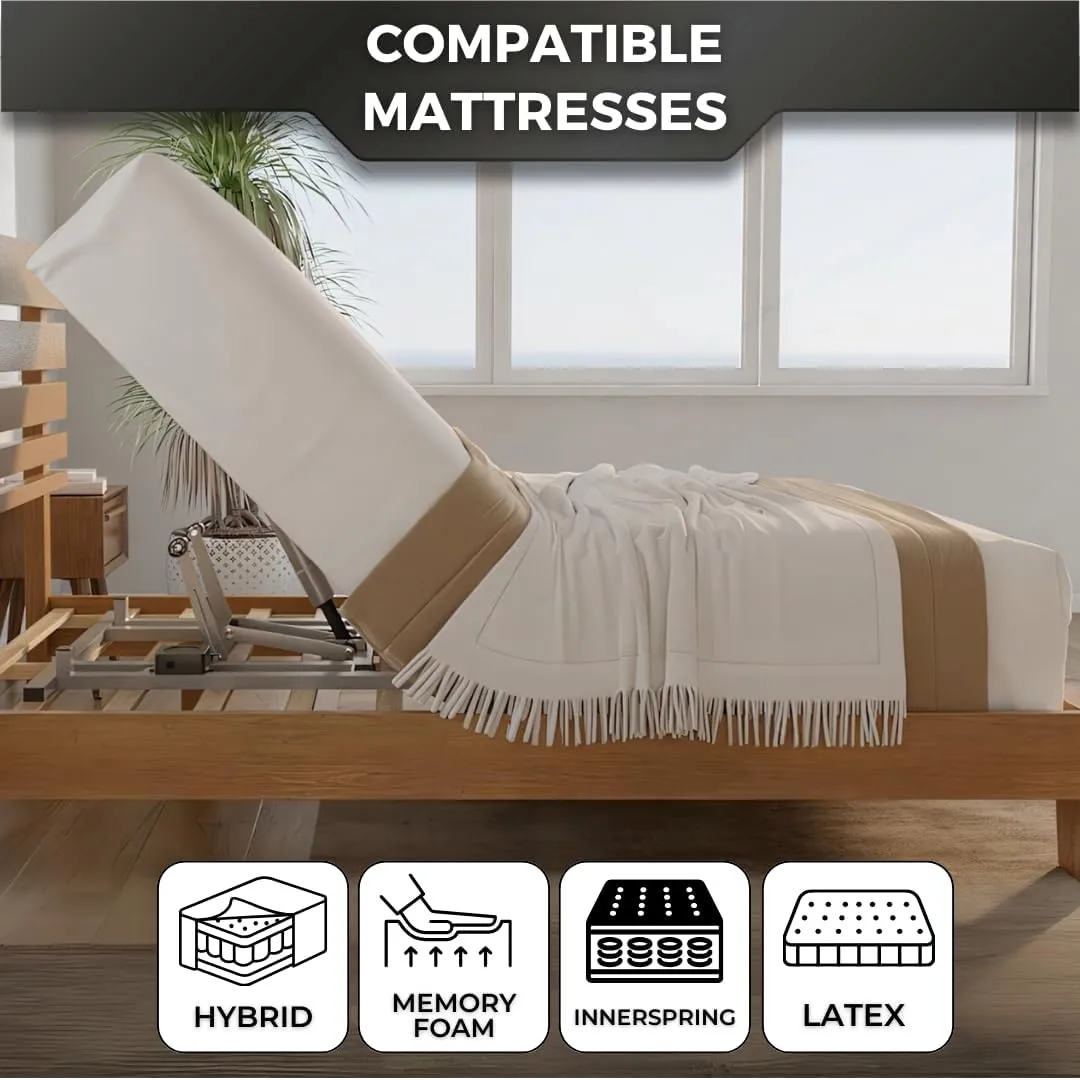 Boyd Sleep Queen Adjustable Bed Kit – Turn Your Mattress & Frame Into Heads-Up Adjustable Base with Powerful Motor, Wireless Remote, Head Incline, Easy Assembly, Zero Clearance Design