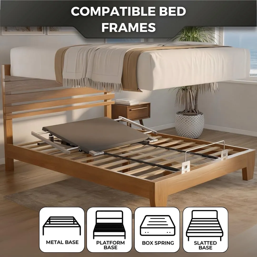 Boyd Sleep Queen Adjustable Bed Kit – Turn Your Mattress & Frame Into Heads-Up Adjustable Base with Powerful Motor, Wireless Remote, Head Incline, Easy Assembly, Zero Clearance Design