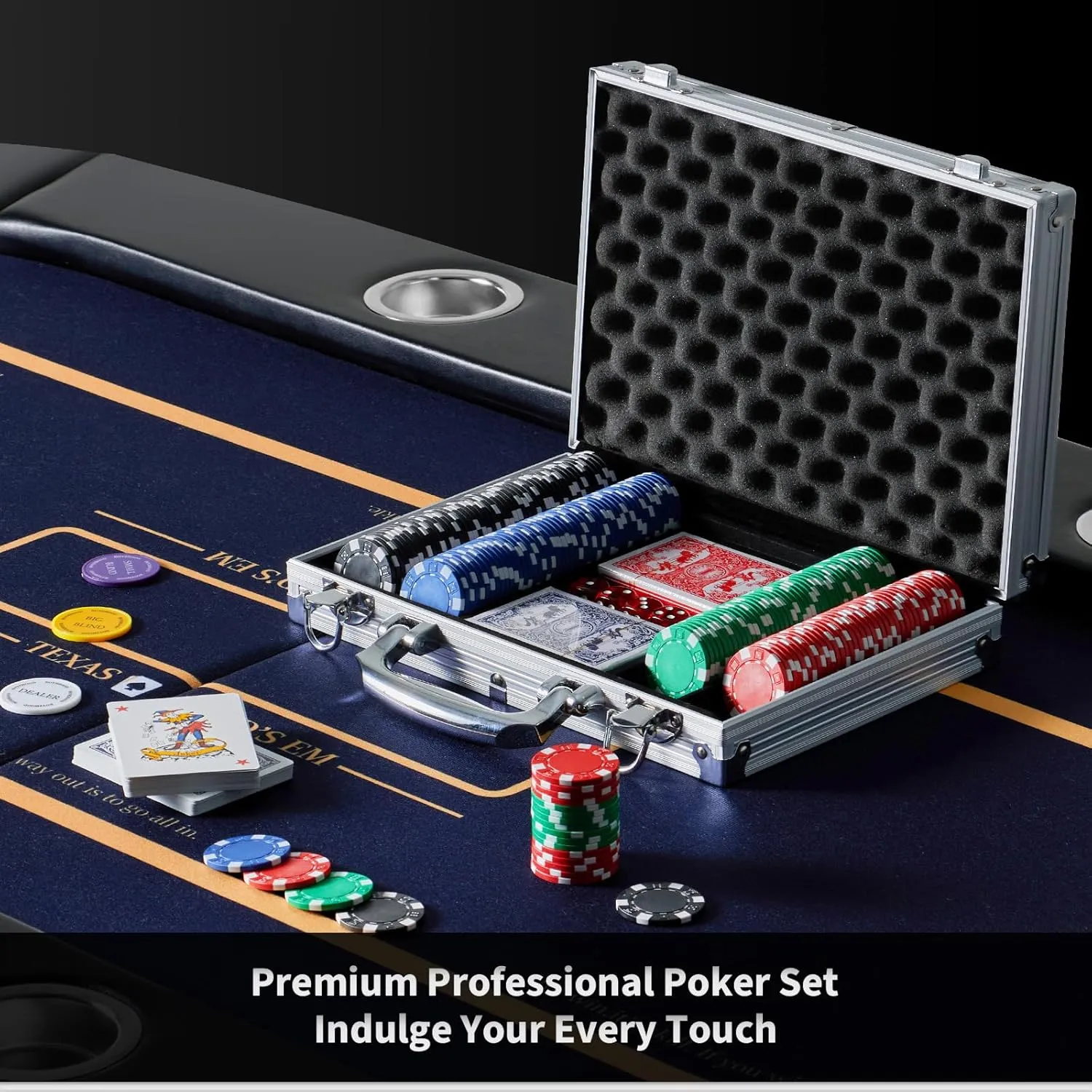 Boyzhood Poker Chips,200Pcs Poker Set with Aluminum Travel Case,11.5 Gram Poker Chips Set for Texas Holdem Blackjack Gambling