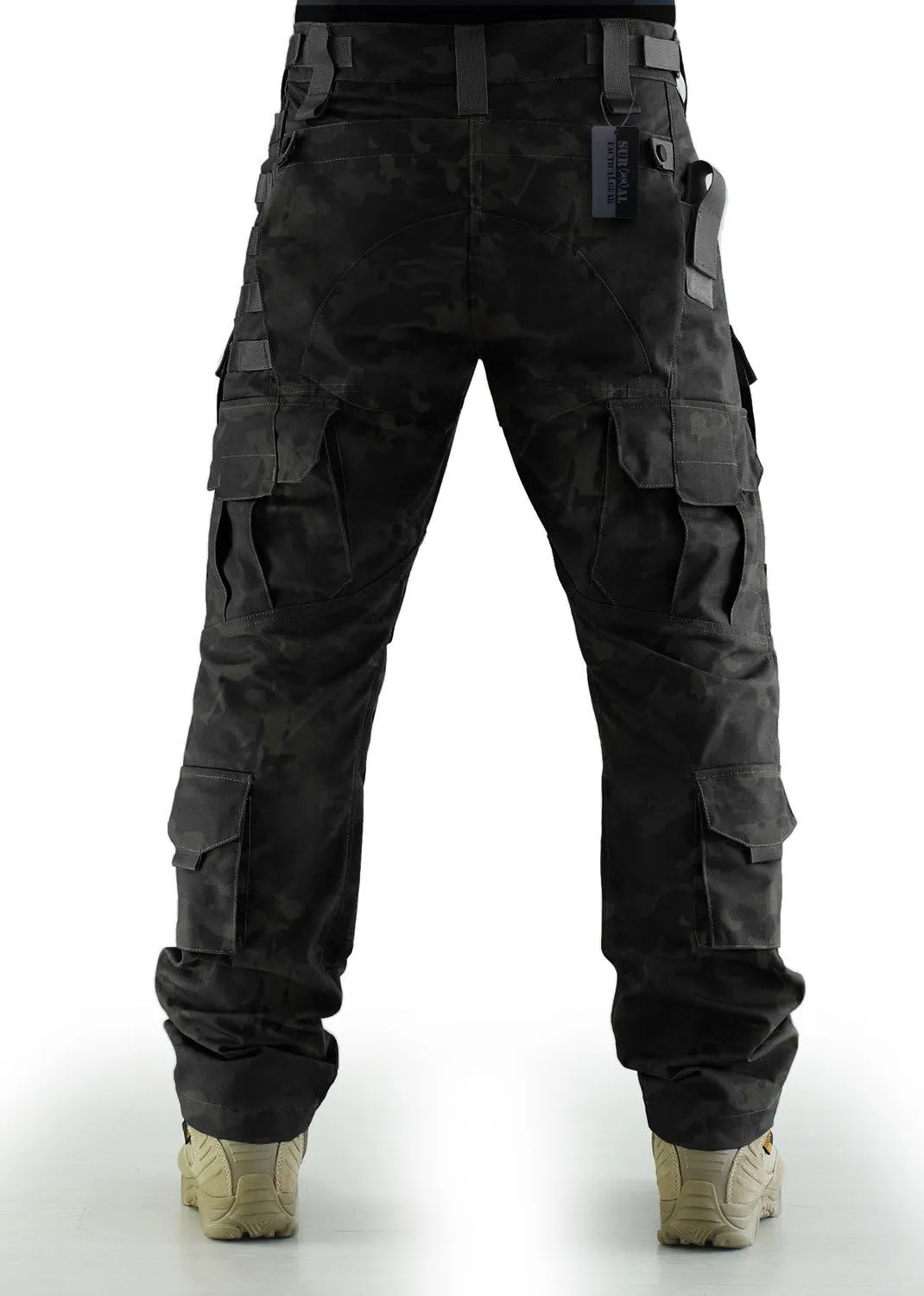 Breathable Ripstop Fabric Pants Military Combat Multi-Pocket Molle Tactical Pants with EVA Knee Pads