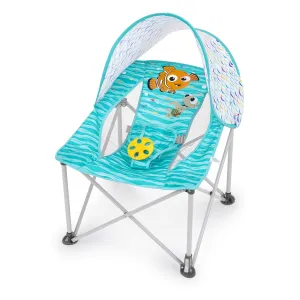 Bright Starts Disney Finding Nemo Pop 'N Chill Travel Seat, Indoor/Outdoor Use, Infant Seat with UPF 50  Canopy, Blue, Ages 0-6 Months