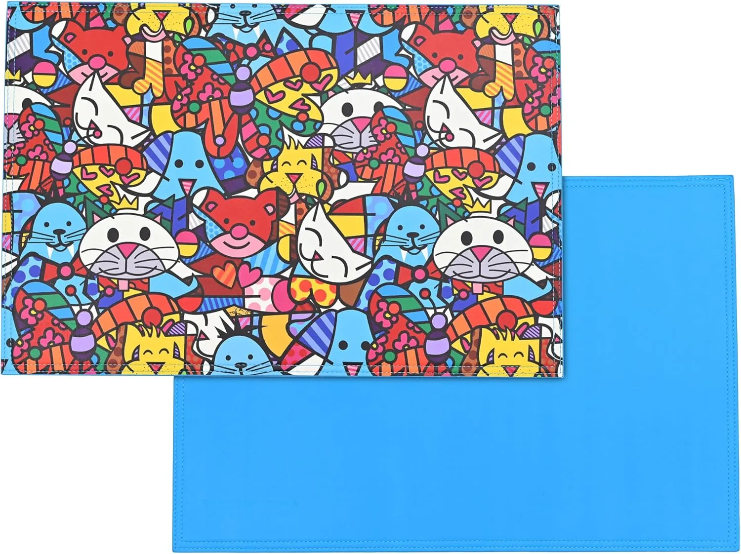 Britto Reversible Placemat, 17.7in x 11.8in Rectangle, Set of 4 - Best Friends