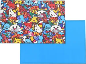 Britto Reversible Placemat, 17.7in x 11.8in Rectangle, Set of 4 - Best Friends