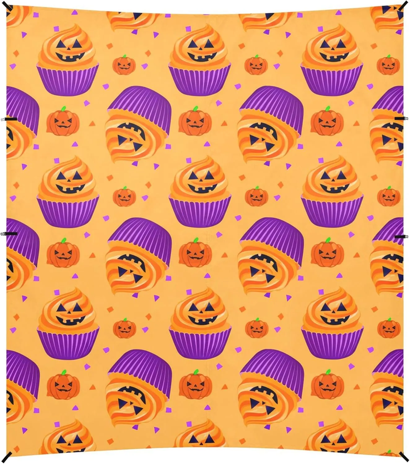 Burbuja Halloween Cupcakes Beach Canopy Windproof Beach Tent Sun Shade with 4 Sandbags & Sand Shovel, Portable Sun Shelter for Family Camping Picnic