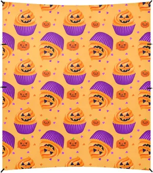Burbuja Halloween Cupcakes Beach Canopy Windproof Beach Tent Sun Shade with 4 Sandbags & Sand Shovel, Portable Sun Shelter for Family Camping Picnic