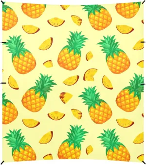 Burbuja Pineapples Beach Canopy Windproof Beach Tent Sun Shade with 4 Sandbags & Sand Shovel, Portable Sun Shelter for Family Camping Picnic
