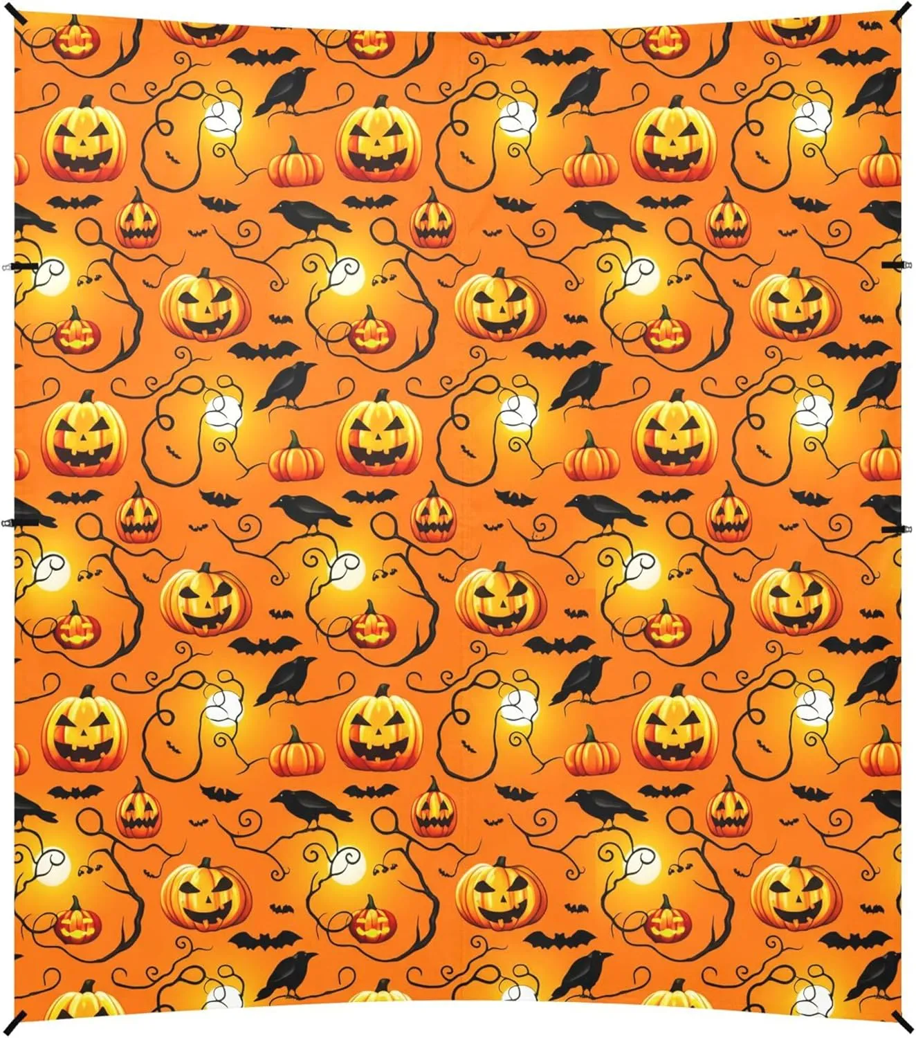 Burbuja Spooky Halloween Beach Canopy Windproof Beach Tent Sun Shade with 4 Sandbags & Sand Shovel, Portable Sun Shelter for Family Camping Picnic