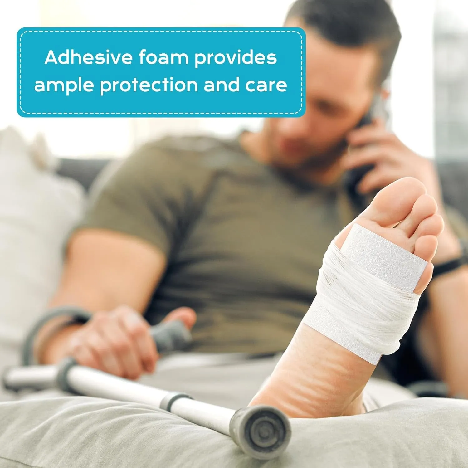 Buryeah 1/4" x 4" x 6 Yard Foam Adhesive Cast Padding Medical Foam with Adhesive Back for Sports Injured Areas, Ball of Foot Cushion, Blister Pads, Foot Pain, Splints and Casts Pad